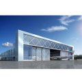 Prefabricated steel structure storage space frame arch roof aircraft hangar construction